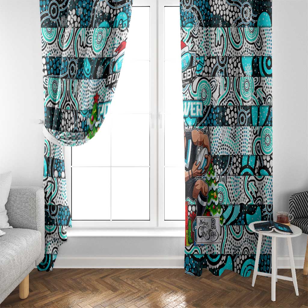 Power Football Merry Christmas Window Curtain Indigenous Australian Art