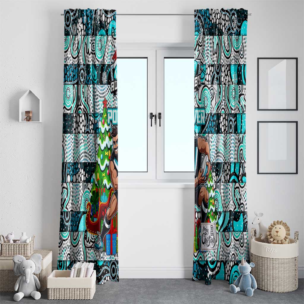 Power Football Merry Christmas Window Curtain Indigenous Australian Art