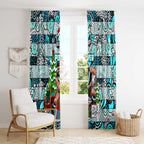 Power Football Merry Christmas Window Curtain Indigenous Australian Art