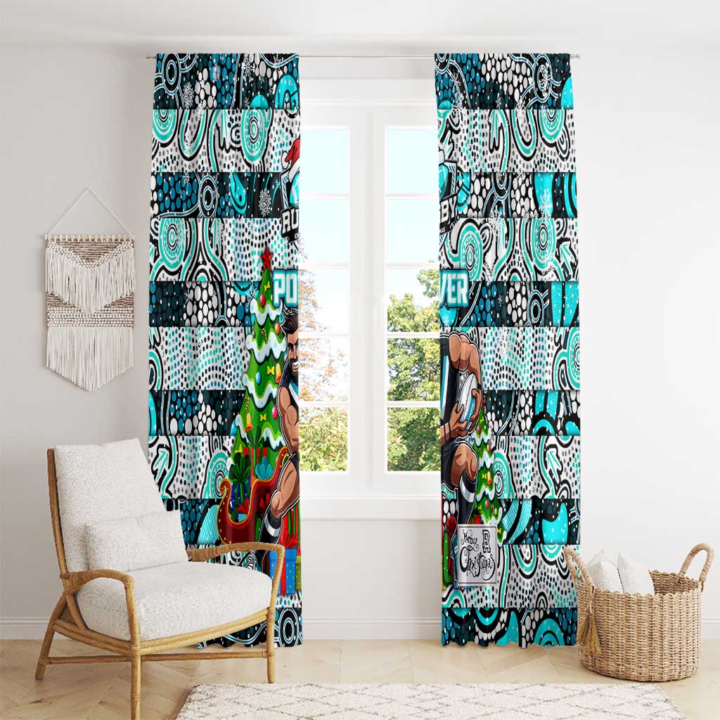 Power Football Merry Christmas Window Curtain Indigenous Australian Art