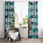Power Football Merry Christmas Window Curtain Indigenous Australian Art