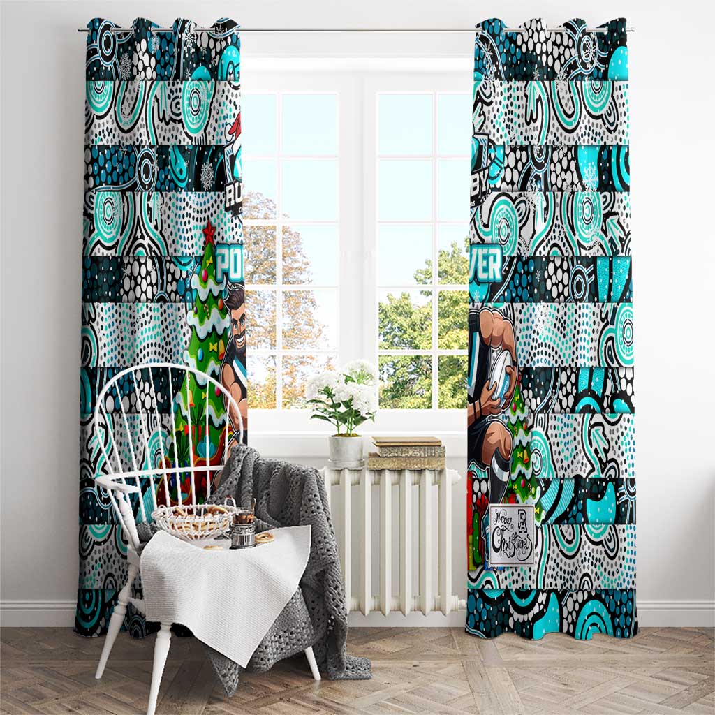 Power Football Merry Christmas Window Curtain Indigenous Australian Art