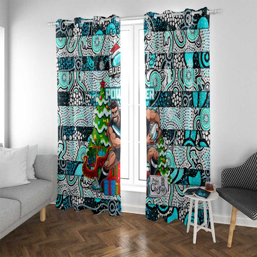 Power Football Merry Christmas Window Curtain Indigenous Australian Art