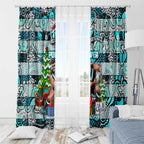 Power Football Merry Christmas Window Curtain Indigenous Australian Art