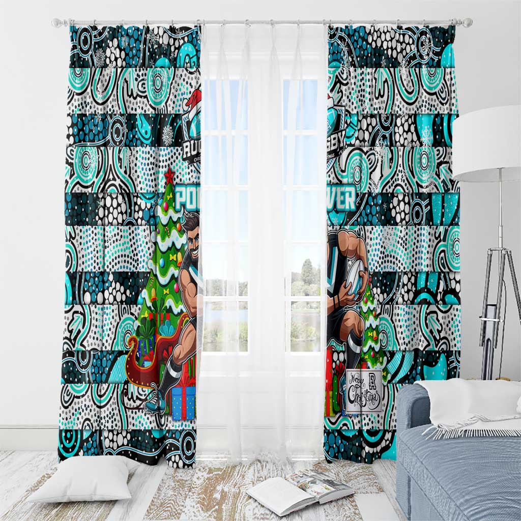 Power Football Merry Christmas Window Curtain Indigenous Australian Art