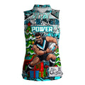 Custom Power Rugby Merry Christmas Women Sleeveless Polo Shirt Indigenous Australian Art