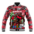 Custom Bombers Rugby Merry Christmas Baseball Jacket Indigenous Australian Art