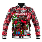 Custom Bombers Rugby Merry Christmas Baseball Jacket Indigenous Australian Art