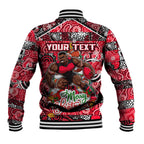 Custom Bombers Rugby Merry Christmas Baseball Jacket Indigenous Australian Art