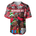 Custom Bombers Rugby Merry Christmas Baseball Jersey Indigenous Australian Art