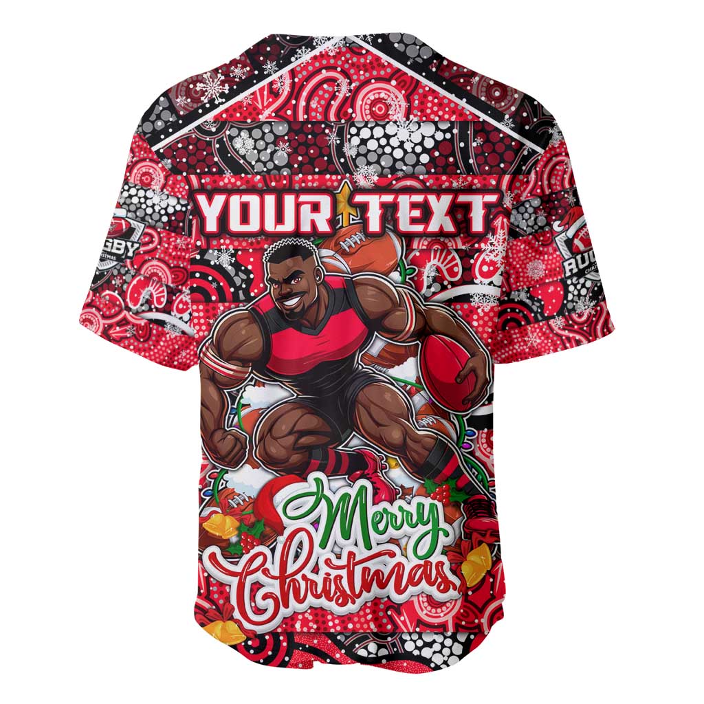 Custom Bombers Rugby Merry Christmas Baseball Jersey Indigenous Australian Art