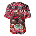 Custom Bombers Rugby Merry Christmas Baseball Jersey Indigenous Australian Art
