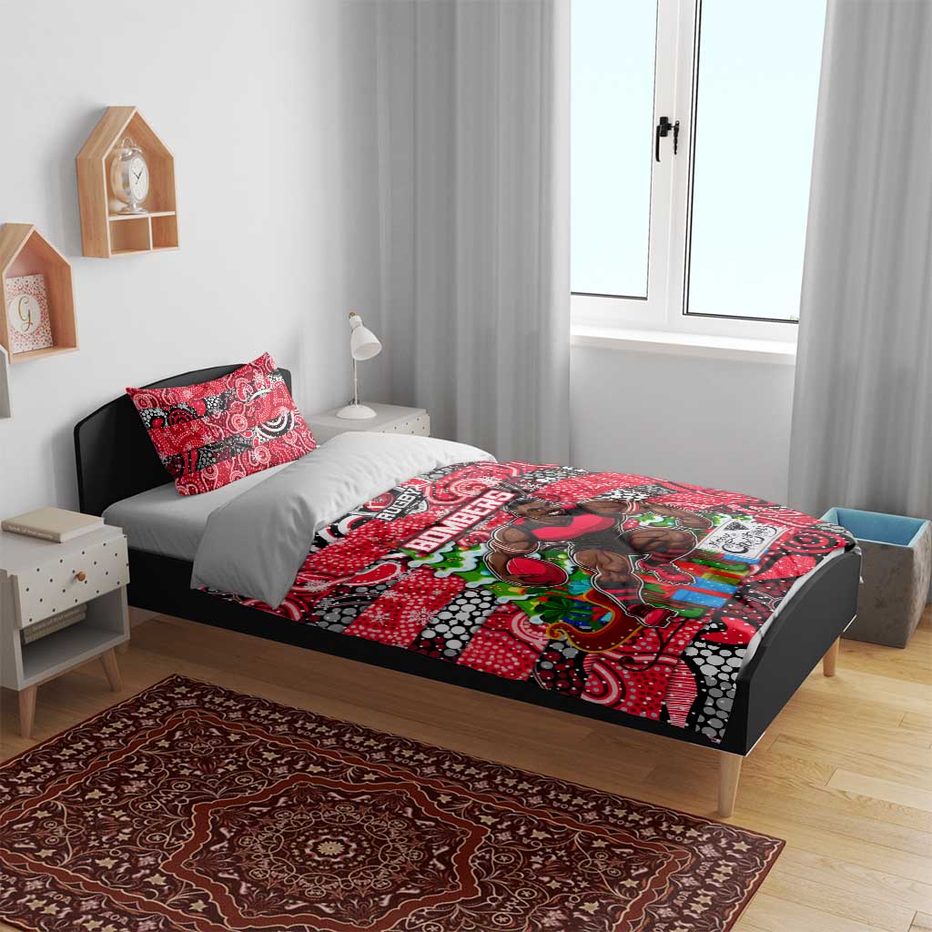 Bombers Football Merry Christmas Bedding Set Indigenous Australian Art