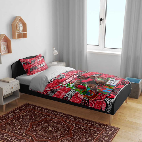Bombers Football Merry Christmas Bedding Set Indigenous Australian Art