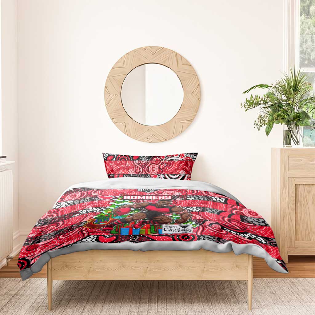 Bombers Football Merry Christmas Bedding Set Indigenous Australian Art