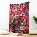 Bombers Football Merry Christmas Blanket Indigenous Australian Art
