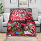 Bombers Football Merry Christmas Blanket Indigenous Australian Art