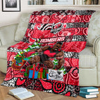 Bombers Football Merry Christmas Blanket Indigenous Australian Art