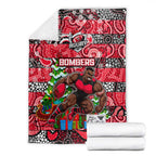 Bombers Football Merry Christmas Blanket Indigenous Australian Art