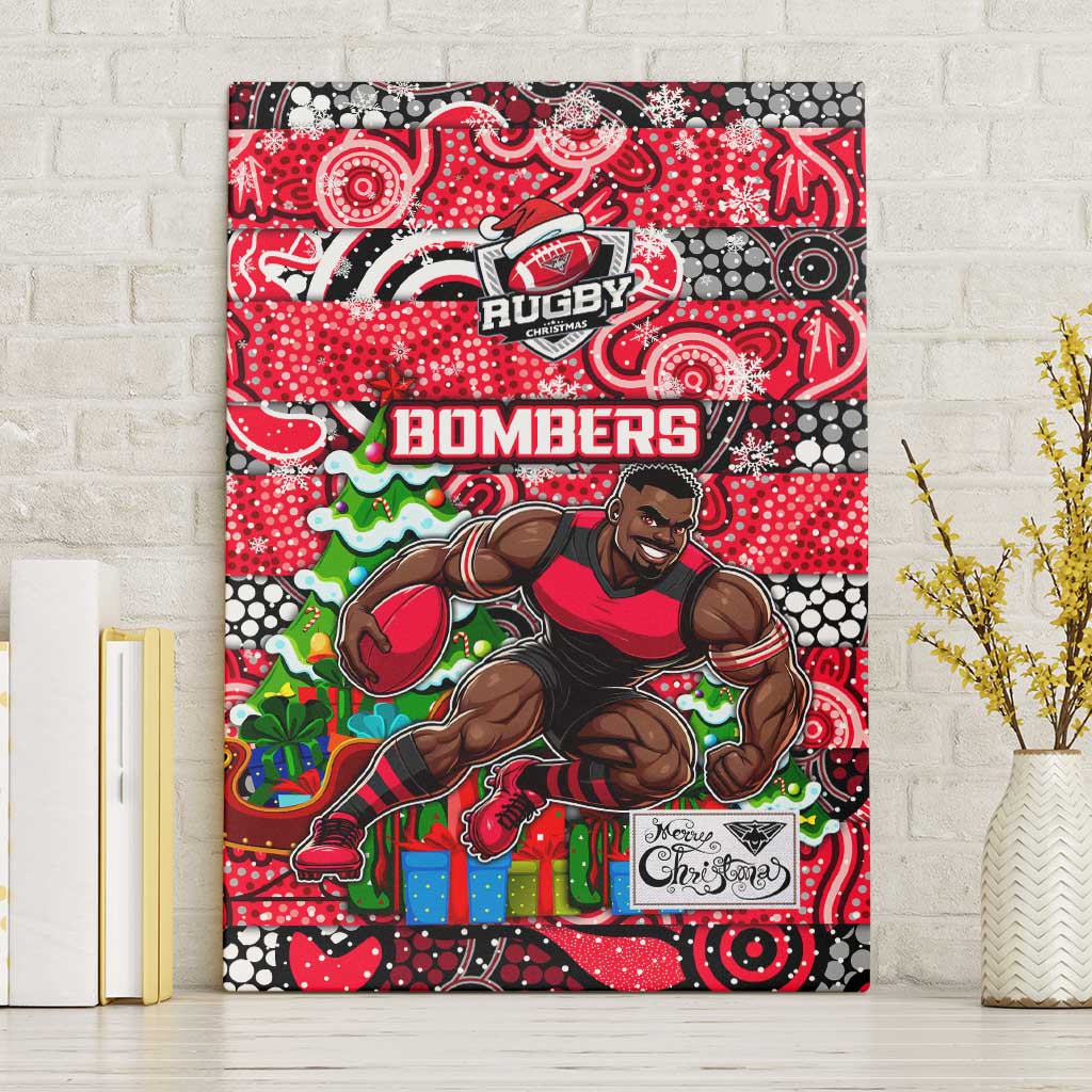 Bombers Football Merry Christmas Canvas Wall Art Indigenous Australian Art