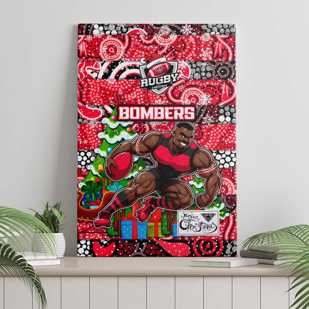 Bombers Football Merry Christmas Canvas Wall Art Indigenous Australian Art
