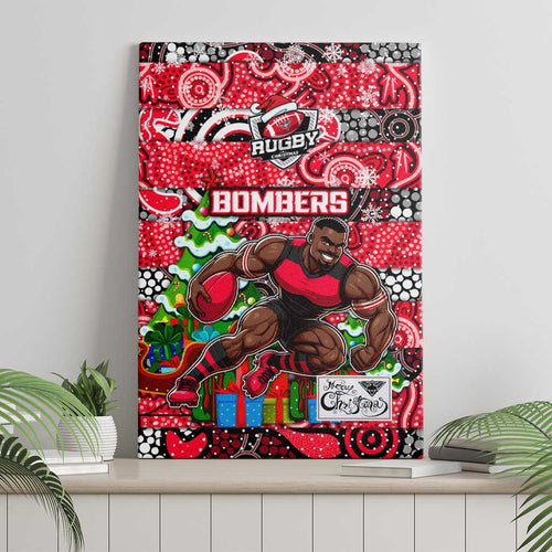 Bombers Football Merry Christmas Canvas Wall Art Indigenous Australian Art