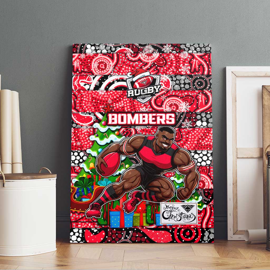 Bombers Football Merry Christmas Canvas Wall Art Indigenous Australian Art