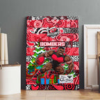 Bombers Football Merry Christmas Canvas Wall Art Indigenous Australian Art
