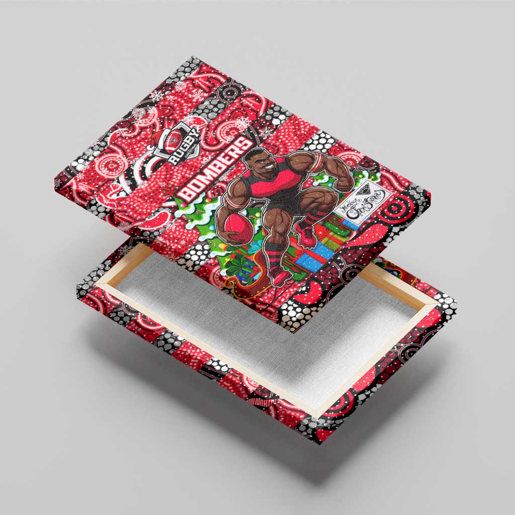 Bombers Football Merry Christmas Canvas Wall Art Indigenous Australian Art