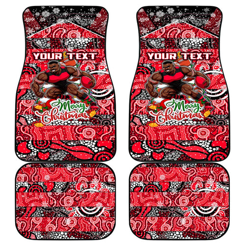 Bombers Football Merry Christmas Car Mats Indigenous Australian Art