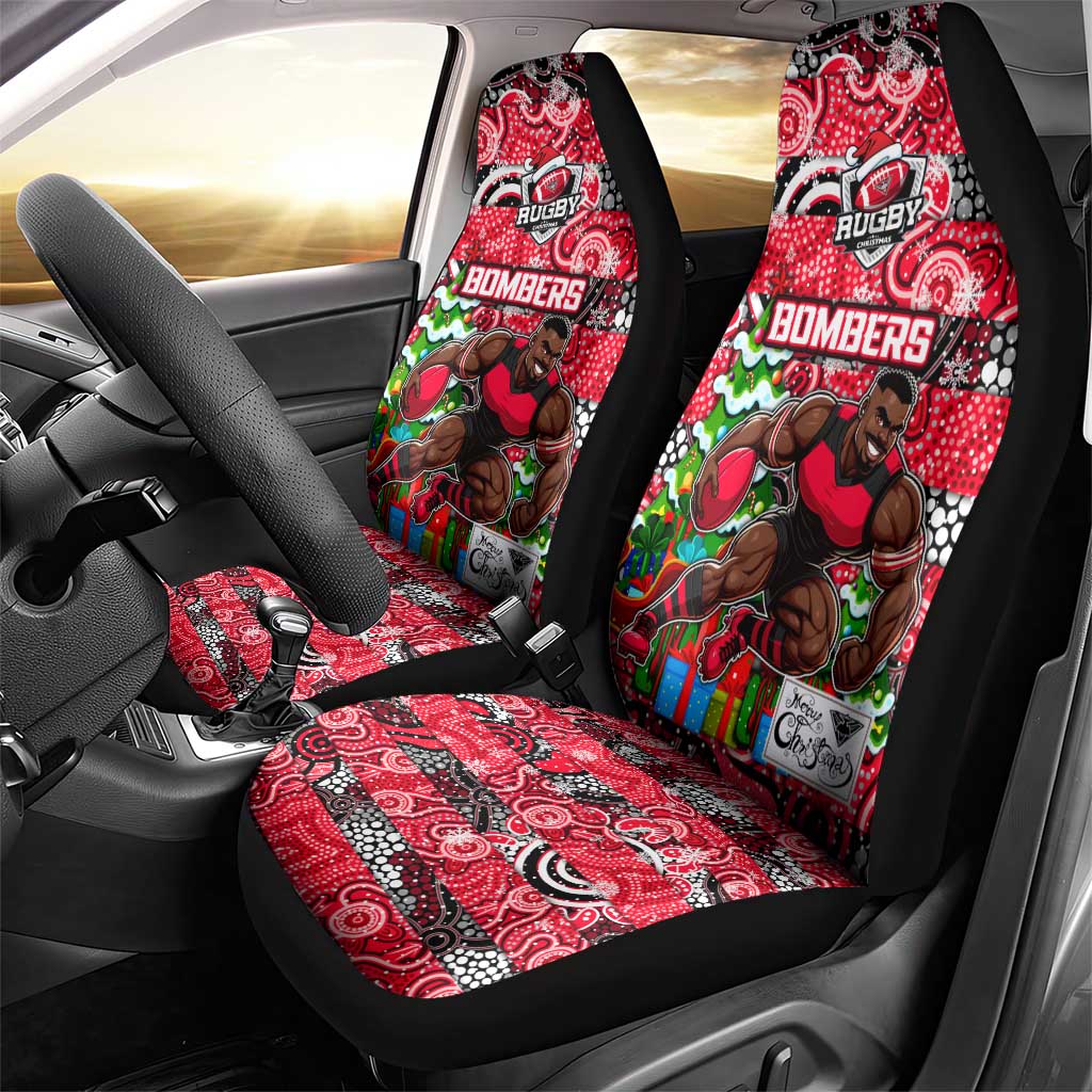 Bombers Football Merry Christmas Car Seat Cover Indigenous Australian Art