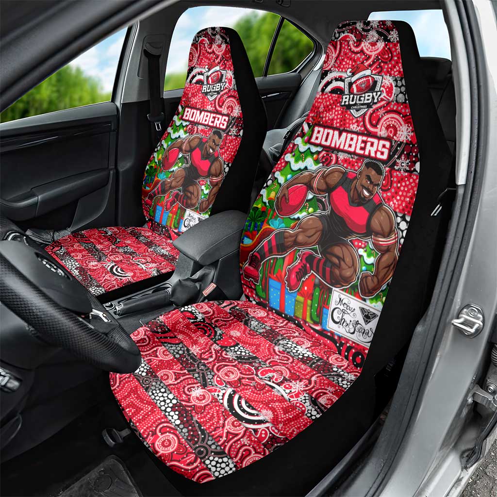 Bombers Football Merry Christmas Car Seat Cover Indigenous Australian Art
