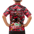 Custom Bombers Rugby Merry Christmas Family Matching Mermaid Dress and Hawaiian Shirt Indigenous Australian Art
