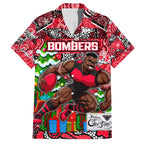 Custom Bombers Rugby Merry Christmas Family Matching Off Shoulder Maxi Dress and Hawaiian Shirt Indigenous Australian Art