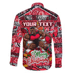 Custom Bombers Rugby Merry Christmas Family Matching Tank Maxi Dress and Hawaiian Shirt Indigenous Australian Art