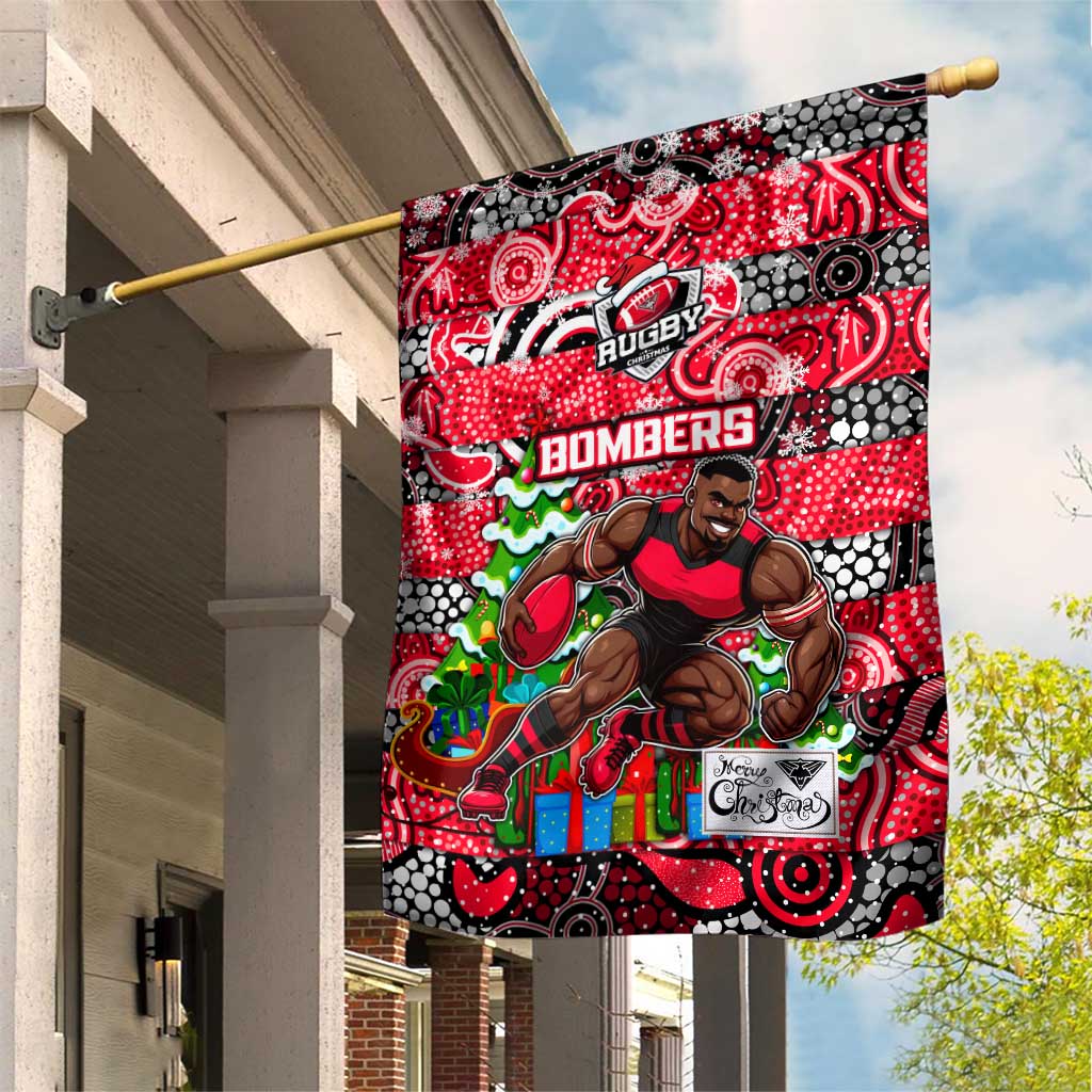 Bombers Football Merry Christmas Garden Flag Indigenous Australian Art