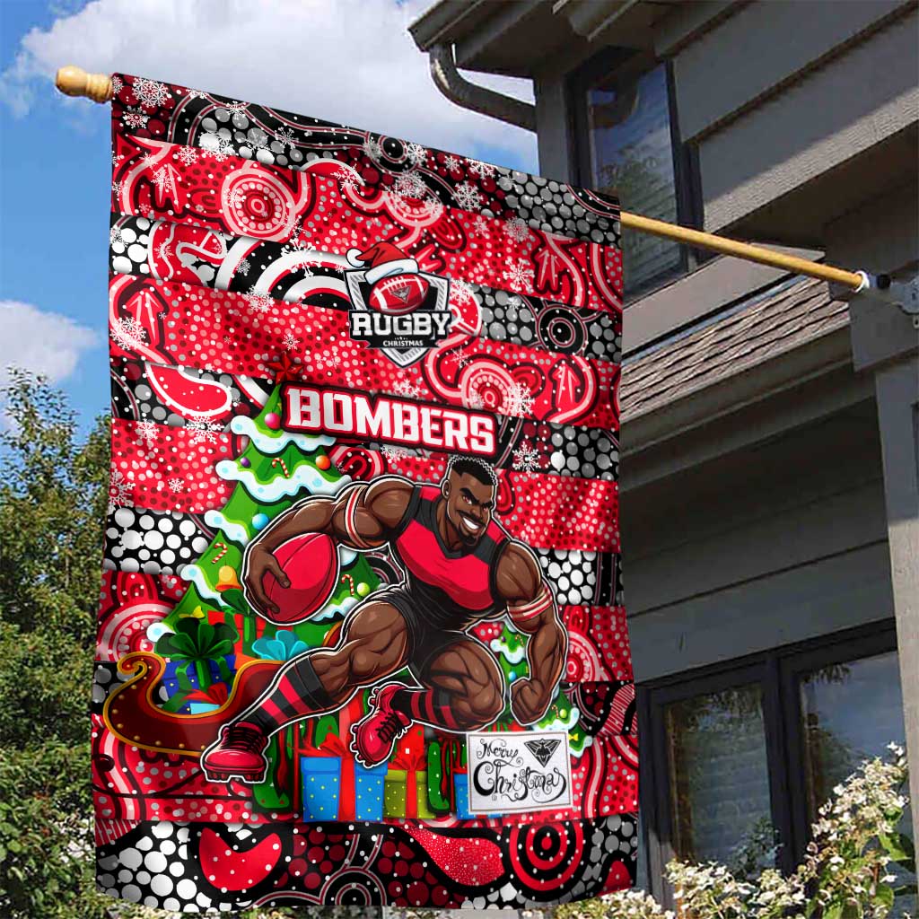 Bombers Football Merry Christmas Garden Flag Indigenous Australian Art