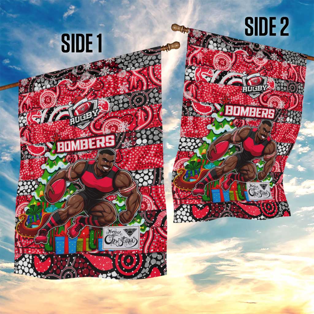 Bombers Football Merry Christmas Garden Flag Indigenous Australian Art