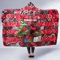 Bombers Football Merry Christmas Hooded Blanket Indigenous Australian Art