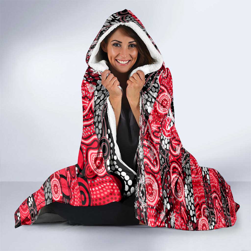 Bombers Football Merry Christmas Hooded Blanket Indigenous Australian Art