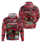 Custom Bombers Rugby Merry Christmas Hoodie Indigenous Australian Art