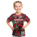 Custom Bombers Rugby Merry Christmas Kid T Shirt Indigenous Australian Art
