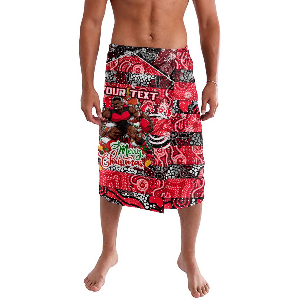Custom Bombers Rugby Merry Christmas Lavalava Indigenous Australian Art