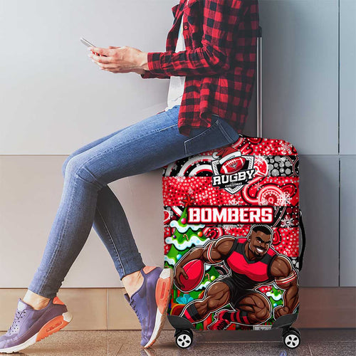 Bombers Football Merry Christmas Luggage Cover Indigenous Australian Art