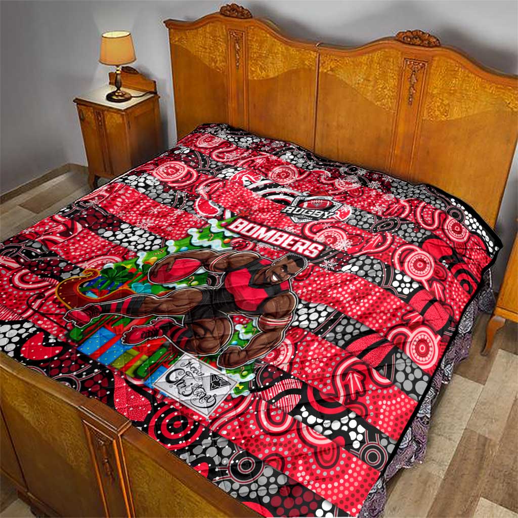 Bombers Football Merry Christmas Quilt Indigenous Australian Art