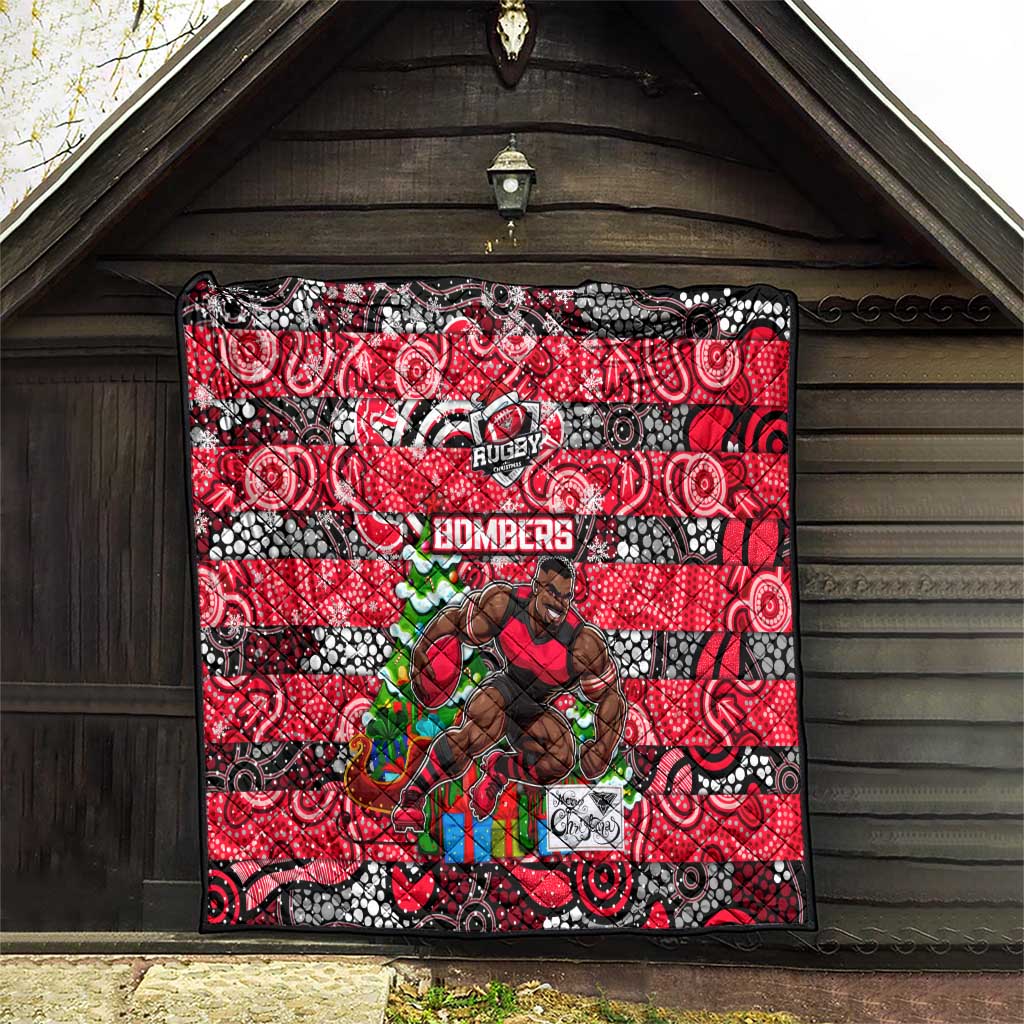 Bombers Football Merry Christmas Quilt Indigenous Australian Art