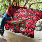 Bombers Football Merry Christmas Quilt Indigenous Australian Art