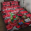 Bombers Football Merry Christmas Quilt Bed Set Indigenous Australian Art