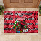 Bombers Football Merry Christmas Rubber Doormat Indigenous Australian Art