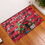 Bombers Football Merry Christmas Rubber Doormat Indigenous Australian Art